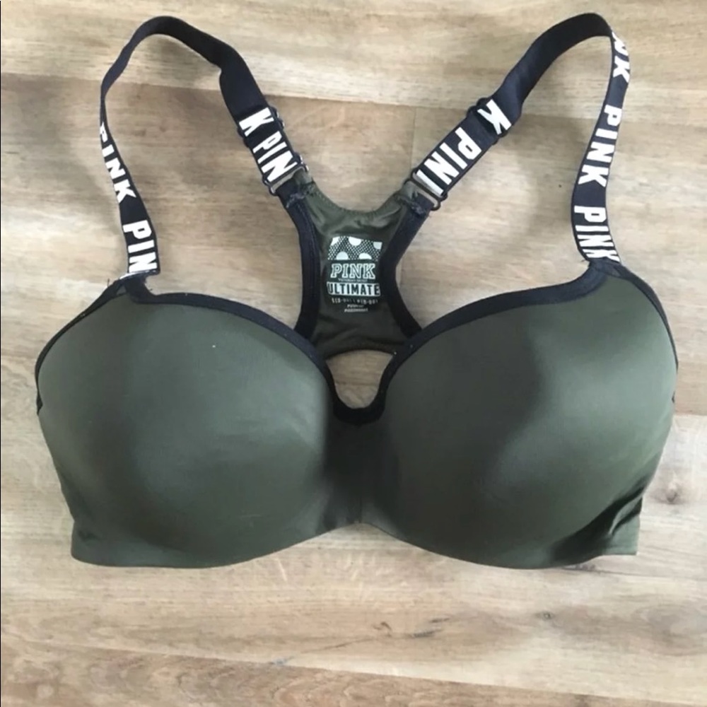 Vs pink ultimate army green bra